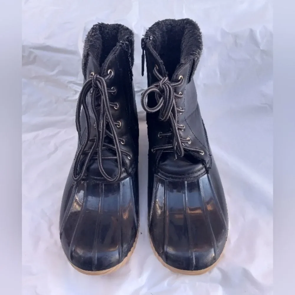 Nature Breeze Womens Winter Boots Mid Calf Water Proof Faux  Fur Black Size 8
